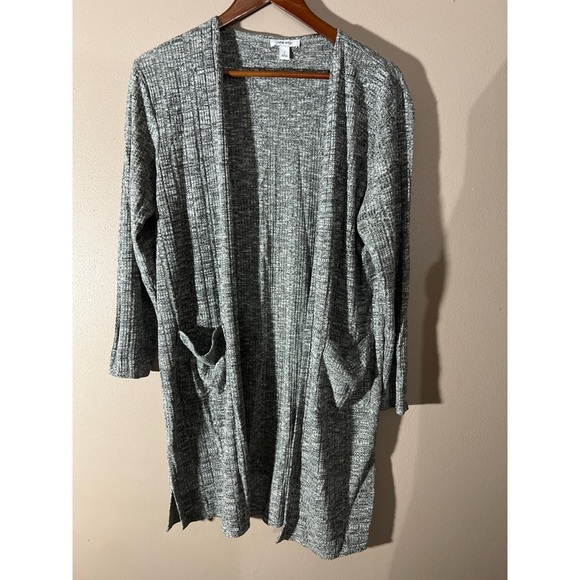 Gray Open Front Cardigan - Picture 1 of 3